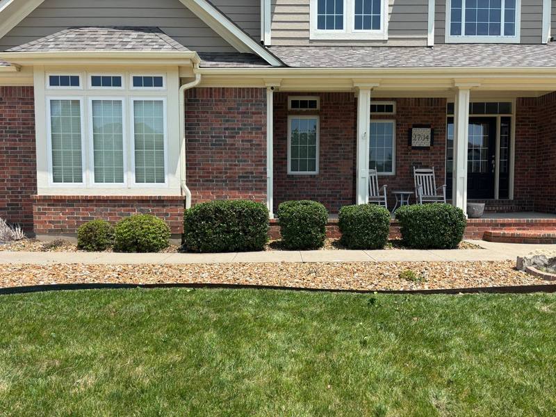 Striped lawn mowed by Stewart's Seasonal Services