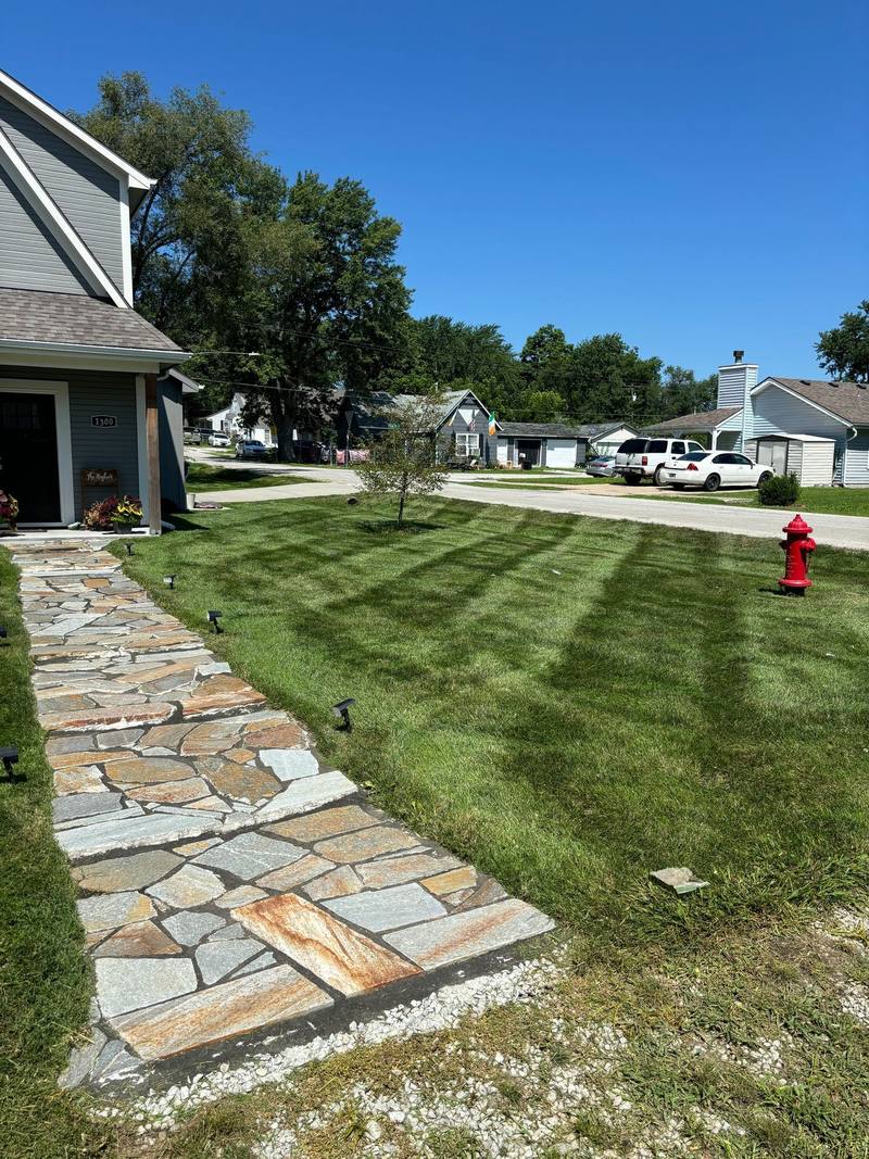 Landscaping and hardscaping project by Stewart's Seasonal Services
